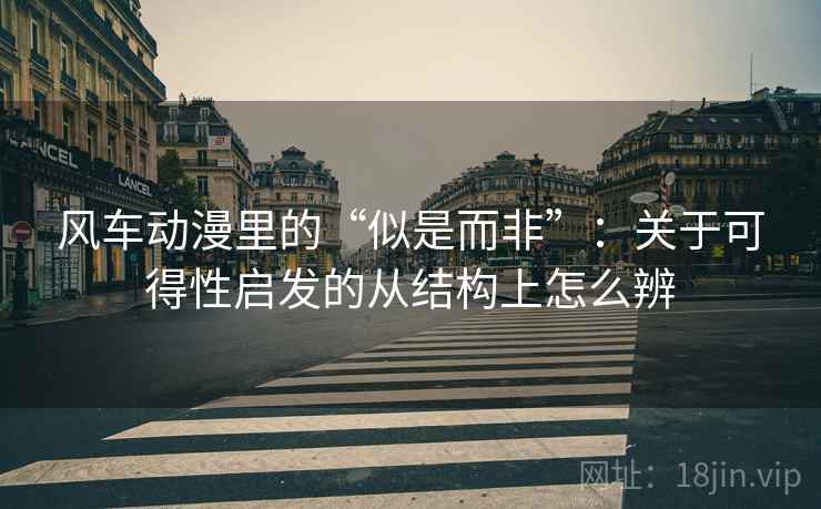 风车动漫里的“似是而非”：关于可得性启发的从结构上怎么辨