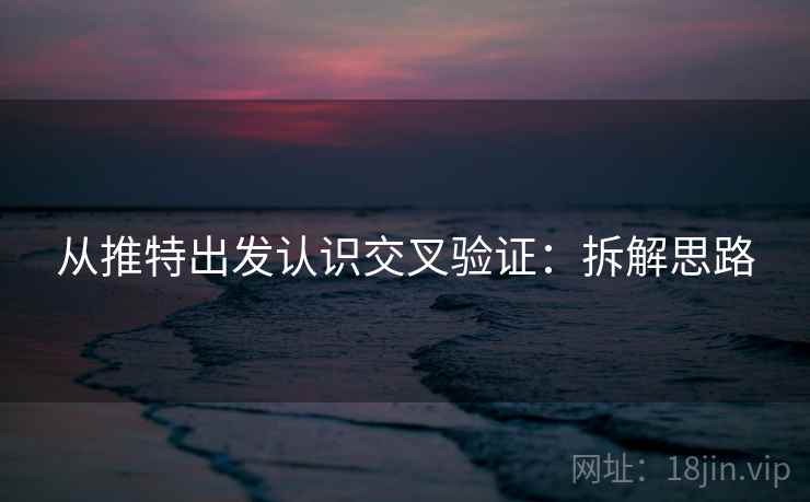 从推特出发认识交叉验证：拆解思路